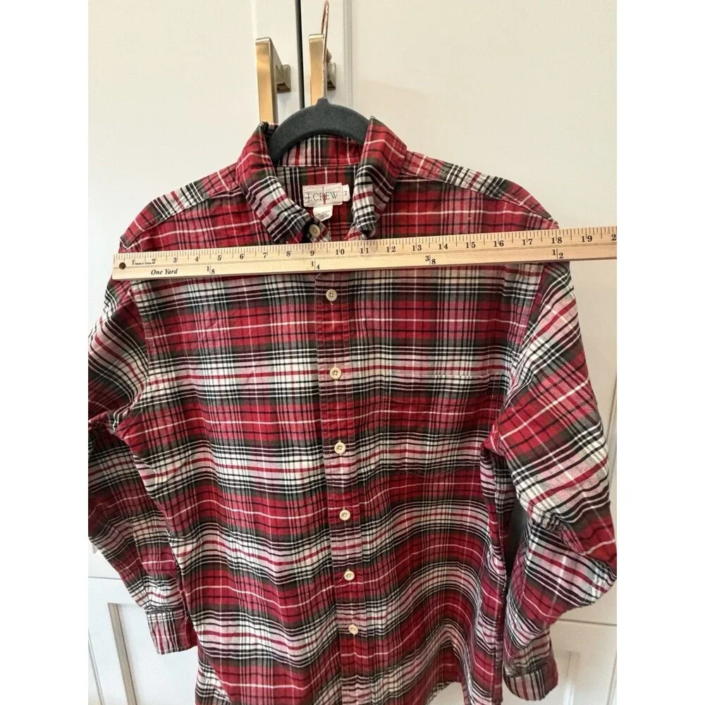 Vintage J Crew Oarsman Shirt Mens Plaid Button Down Cotton Medium Perfect Y2K